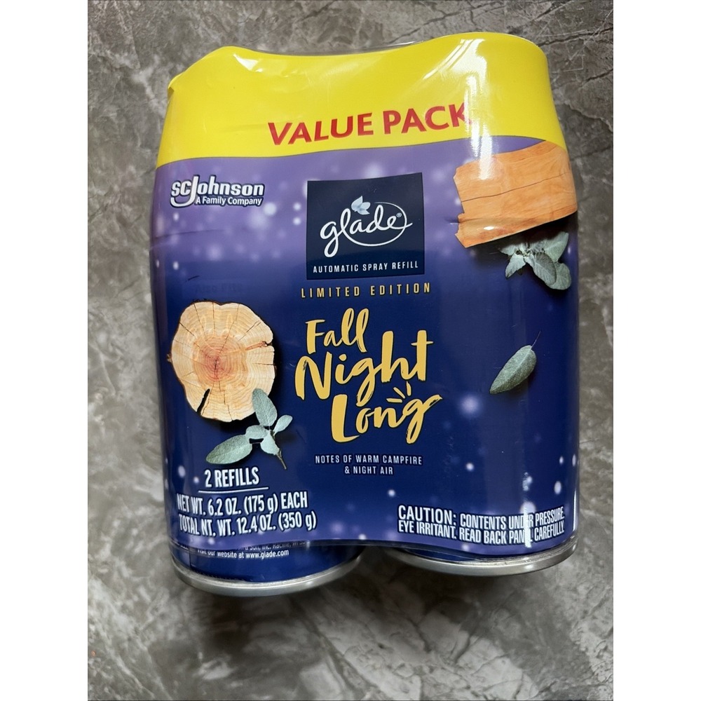 (2) Automatic Spray Refill Glade Air Freshener for Home "Fall Night Long"‎